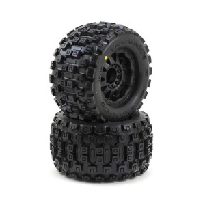 Pro-Line Badlands 3.8&quot; Tire w/F-11 17mm 1/2&quot; Offset MT Wheel (2) (Black) (M2)  AP10127-13