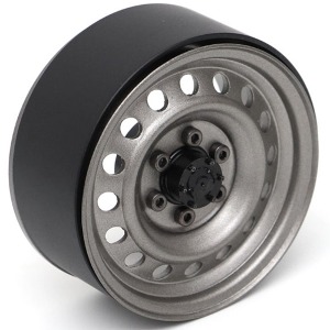 [#BRW780942RGM] [2개입] 1.9&quot; 16-Hole 6-Lug Classic Steelie Reversible Beadlock Wheel w/ XT504-6LUG Hub Rear (Gun Metal)