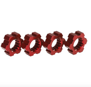 AX7756R Wheel hubs, hex, aluminum (red-anodized) (4)  